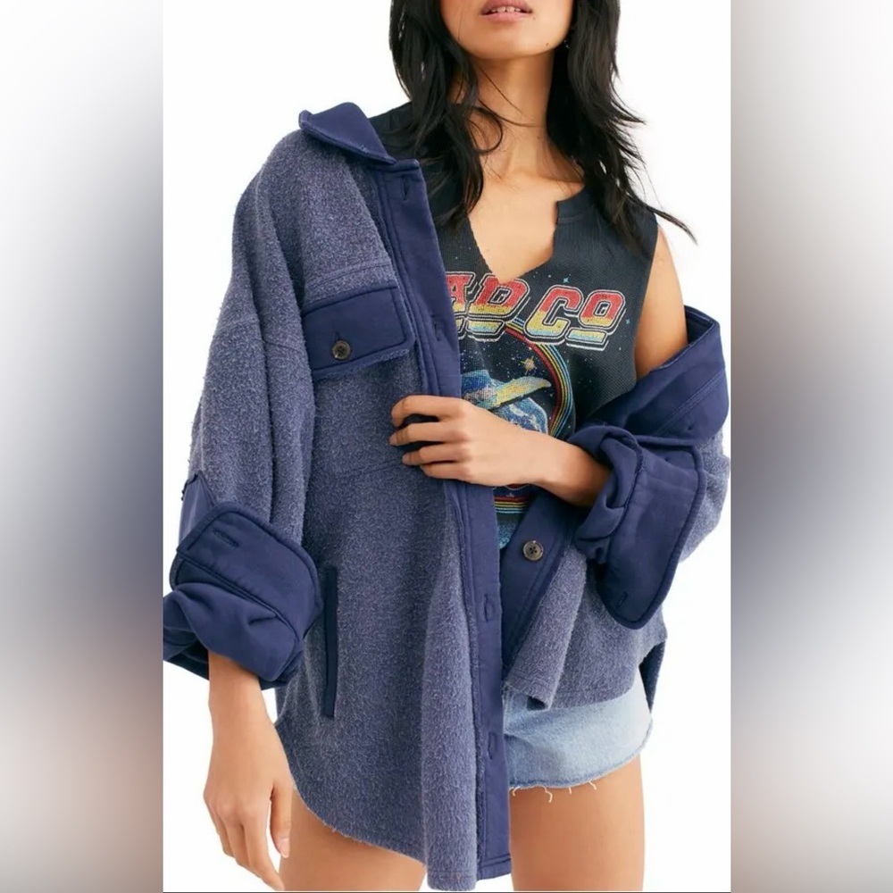 Free People Ruby Jacket in Navy